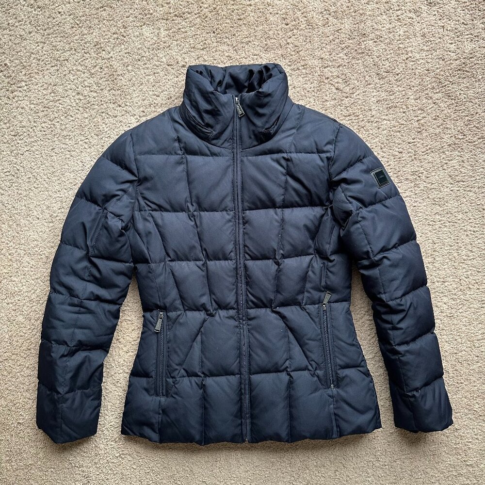 Calvin Klein Jacket Womens Small Full Zip Mock Neck Down Fill Puffer No Hood